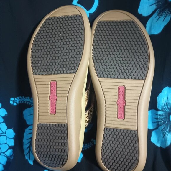 Orthofeet Gaya Thong Sandals Womens 9.5 WIDE Brown Snake Print Orthotic Insole - Picture 6 of 12